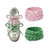 Lilybekind Paracord Shoe Laces Round Rope Shoelaces Multi Color Cord Shoe Strings for Sneakers Boots (Green Pink)
