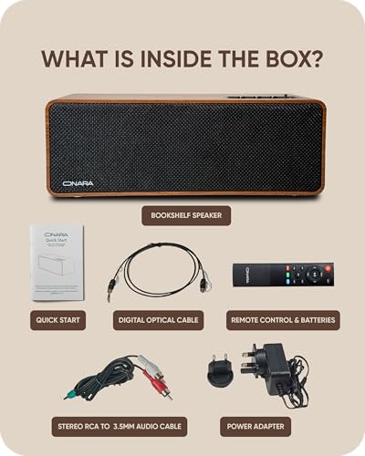 Altavoces de estantería de cobre Onara Bluetooth 5.3 salida subwoofer entradas ópticas 7