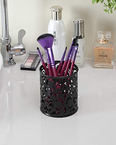 Easypag 2 Pack Pen Holder Desk Organizer Pen Pencil Cup Marker Holder Makeup Brush Holders,Black #TOP4