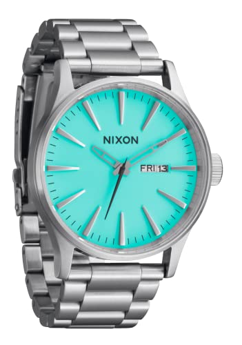 NIXON Sentry SS A356-100m Water Resistant Men's Analog Classic Watch (42mm Watch Face, 23mm-20mm Stainless Steel Band)