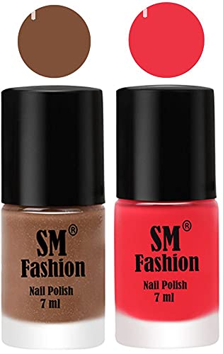 Image of Long Lasting Nail Polish | Nail Paint Combo 7 ml Each) - Set of 2 Tan-Rose Pink