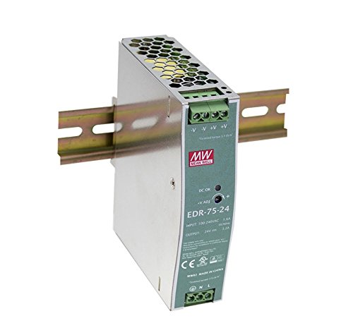 El riel DIN PS 75,6 W 12 V 6,3 A EDR-75-12 Meanwell AC-DC SMPS serie EDR-75 significa una buena conmutación de potencia