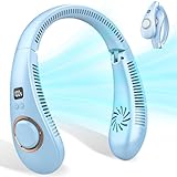 Cooling Neck Fan Battery Operated,Portable Neck Fan Rechargeable with LED Display &...