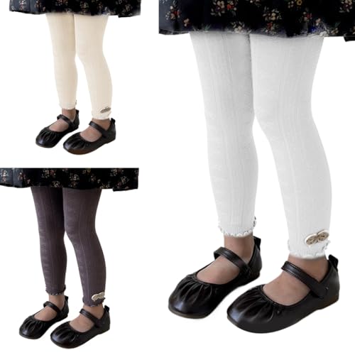 Elastic Kids Leggings Breathable Baby Girls Tights Bowknot Decor Bottoming Trousers Comfortable Children Cropped Pants3