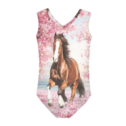 Image of Girls Fashion Print One Piece Swimsuit Bathing Suit Gymnastic Leotard for Kids, 5-14 Years