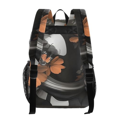 Astronaut Floral Butterfly Clear Backpack, PVC Transparent Bag with Large Capacity for Boys, Girls, Men, Women, See Through Bookbag for School Work College Travel3