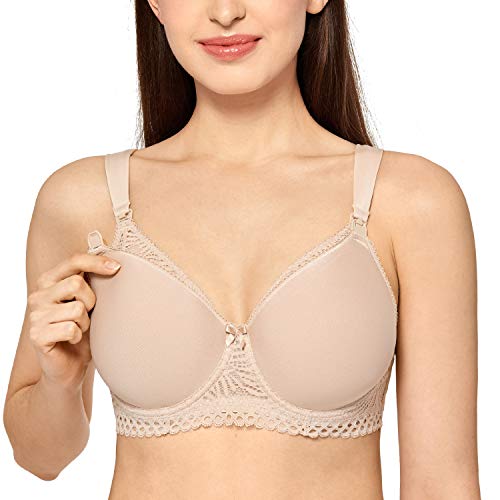 Preisvergleich Produktbild Gratlin Damen Schwangerschafts Spitzen BH - Still BH mit Bügel Beige 70C