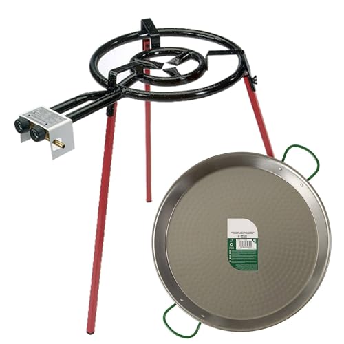 San Ignacio Set paellera pulida 46cm quemador 400mm colección LA DEHESA