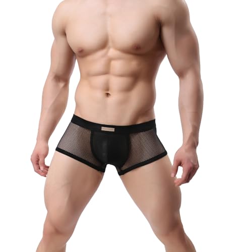 MuscleMate Men's Mesh Breathable Trunks Underwear, Men's Mesh See-Through Trunks Underwear, All-day Comfort.3