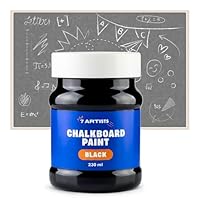 7 Artists Tafelfarbe Schwarz 230 ml – Tafellack Innen und Außen | Hochwertige Wandfarbe Schwarz Matt auf Wasserbasis | Kreidefarbe für Wand, MDF, Leinwand | Blackboard Farbe | Chalkboard Paint