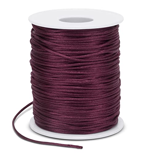 LEREATI 1.5mm Nylon Cord 328 Feet Satin Cord Nylon String for Bracelets, Bracelet Thread Bead String for Jewelry Making, Necklace, Chinese Knotting, Beading, DIY Crafts (Fuchsia)