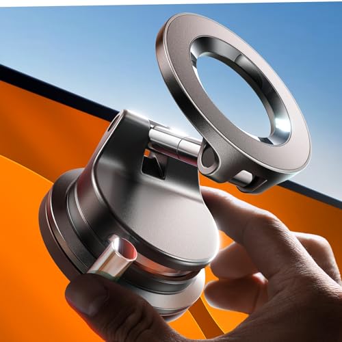 LISEN for iPhone 17 Pro Max Car Mount Vacuum MagSafe Car Mount, 360 Adjustable Suction Cup Magnetic Phone Holder, Garmin GPS for Windshield/Mirror/Kitchen/Gym for iPhone 17 16 15 14 Pro Max