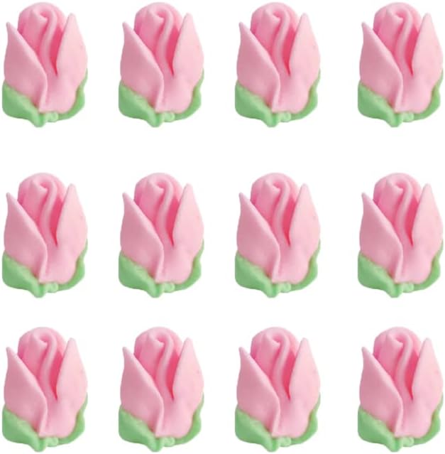 O'Creme Rosebud - Flor de azúcar glaseado real de 1 pulgada de alto, para decoración de pasteles, decoraciones para pasteles, decoración de
