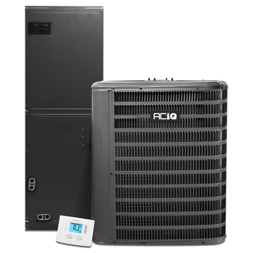 1HVAC 2 Ton 15.2 SEER2 Central Heat Pump Split System with Free Thermostat and 10K Backup Heat Kit - R32 Single Stage (AC/Heating System) | 24000 BTU