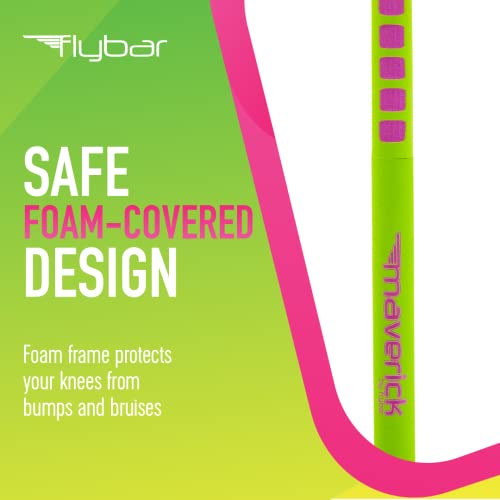 Image of Flybar Limited Edition Foam Maverick Pogo Stick for Kids - Two New Rubber Hand Grips (Lime /Purple)