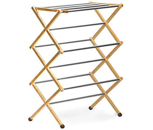 Morvat Premium Bamboo Folding Clothes Drying Rack