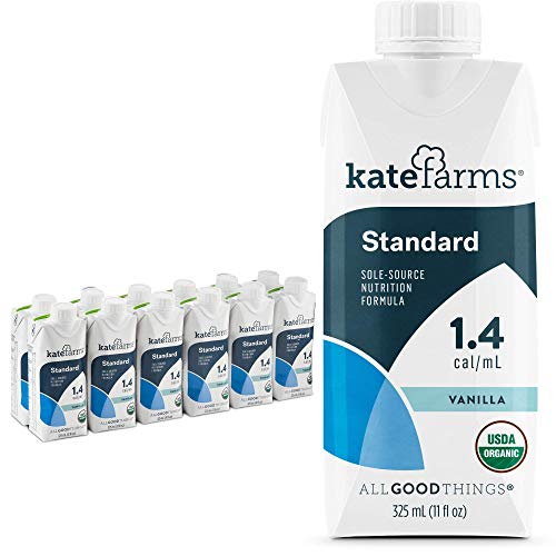 Kate Farms Adult Standard 1.4 Formula, Sole Source Nutrition, Meal-Replacement Shake or Supplemental Drink, Complete Vegan Protein Shake (Vanilla 1.4 cal/mL, Case of 12)