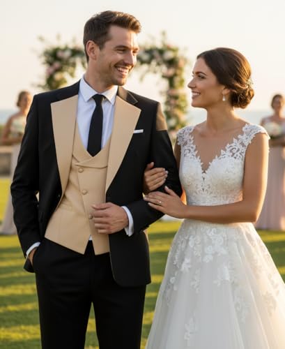 Men's Suits Regular Fit 3 Piece Double Breasted Solid Tuxedos Business Jacket Blazer+Vest+Pants Wedding Grooms3