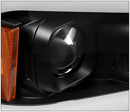 LED Tube Projector Headlights Headlamps Black Compatible with 2006-2010 Dodge Charger