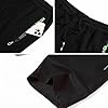 ZOXOZ Mens Shorts Summer Gym Sports Cotton with Zip Pockets Elasticated Waist Black 3XL #4
