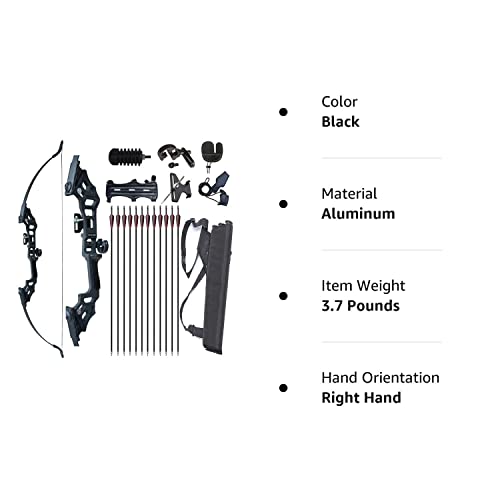 Monleap Recurve Bow And Arrows For Adults 51" Archery Set Right Hand Longbow 30-50Lb Aluminum Alloy Riser Takedown Bow Arrow Quiver Bow Sight For Beginner To Intermediate Shooting Hunting (30 Pounds) #TOP7