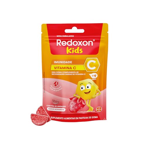 Redoxon Kids Vitamina C, Suplemento Alimentar Infantil, Sabor Morango, Contém 25 Gomas