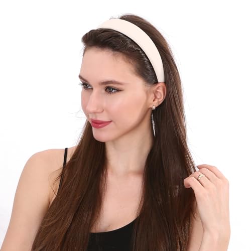 Foto von 3 STÜCKE Leder Hartes Stirnband Breites PU Gepolstertes Stirnband Retro Style Haarband Mode Bequeme Stirnbänder für Frauen und Mädchen (Schwarz + Weiß + Grau Grün)