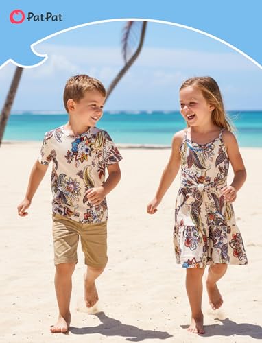 Image of PATPAT Matching Hawaiian Outfits for Family Summer Dress & Tee Sets | Mommy and Me Dresses, Hawaiian Dresses for Women, Matching Hawaiian Outfits for Couples, Beach Vacation, Family Photoshoot