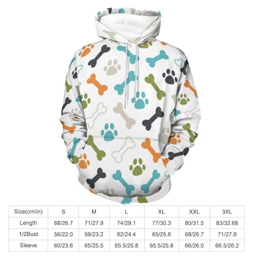 Sweat à capuche patte d'os de chien pull unisexe taille S