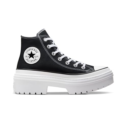 Converse Women Chuck Taylor All Star Lugged Heel Platform HI, Black/White/Egret, 11