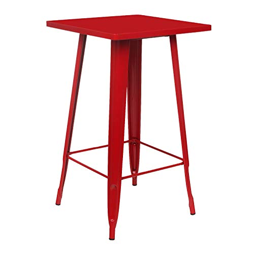 SKLUM Mesa Alta Cuadrada en Acero LIX Acero Rojo - (Elige Color)