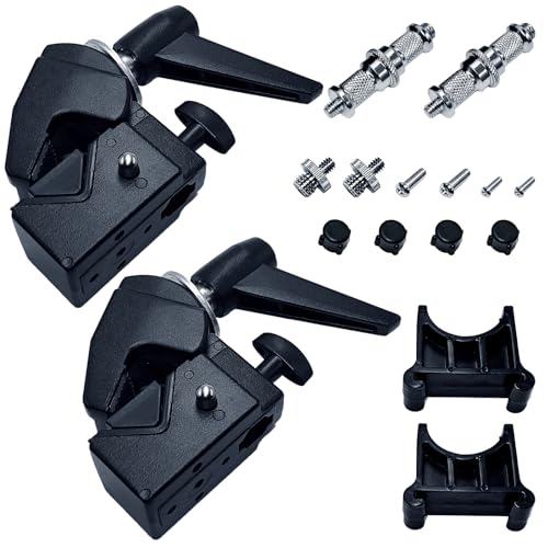 Jorixxy Super Clamp for Round Pipe Flat Surface,for Photography Studio Camera and Video Lighting Mounting,Multi-Function Studio Clip Mount with 1/4