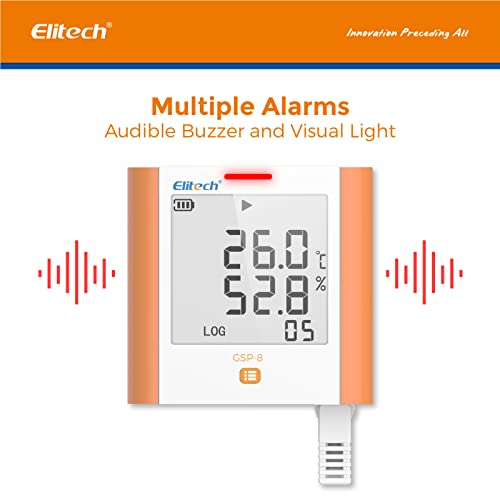 Elitech Gsp-8 Digital Data Logger Refrigerator Temperature Humidity Recorder Alarm #TOP3