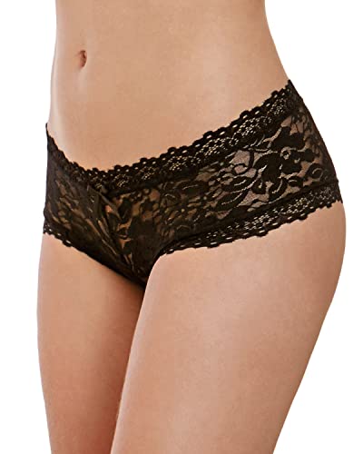 Shorty sexy taille basse rouge en dentelle Dreamgirl DG1375RED