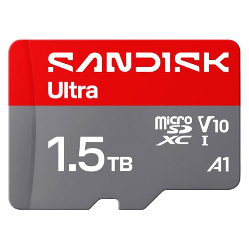 SANDISK Ultra Tarjeta microSDXC UHS-I + SD Adapter, 1.5 TB (hasta 195 MB/s de Velocidad de Lectura, vídeo Full HD, V10, U1, C10, A1) para teléfonos Inteligentes y tabletas, cámaras y portátiles