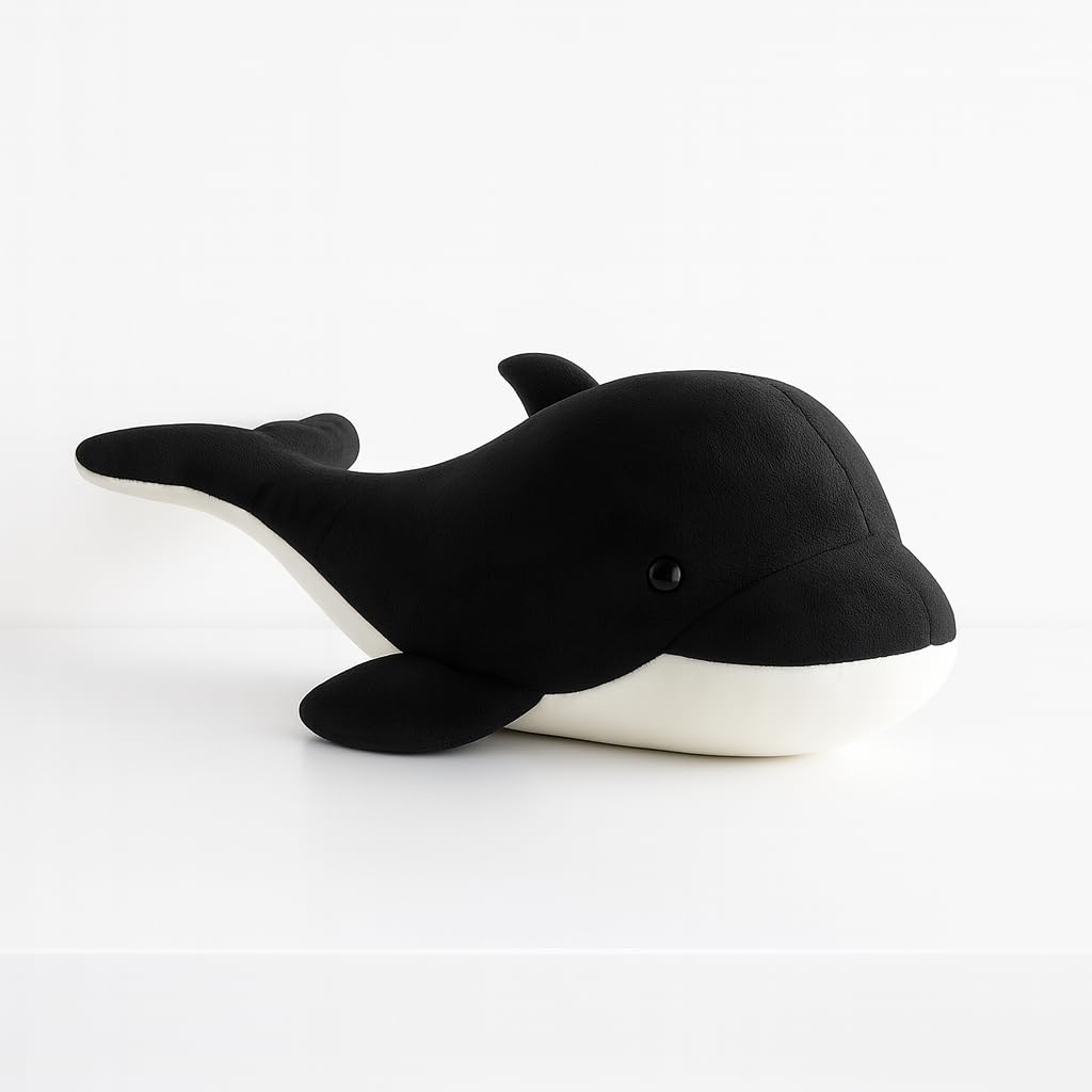 Plush Orca Whale Stuffed Animal, Black and White, Decorative Soft Toy - 30 cm_ST-picture-32