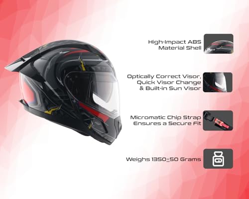 Vega Rapid Drack D/V Full Face Riding Helmet Black 1 Count - Image 5
