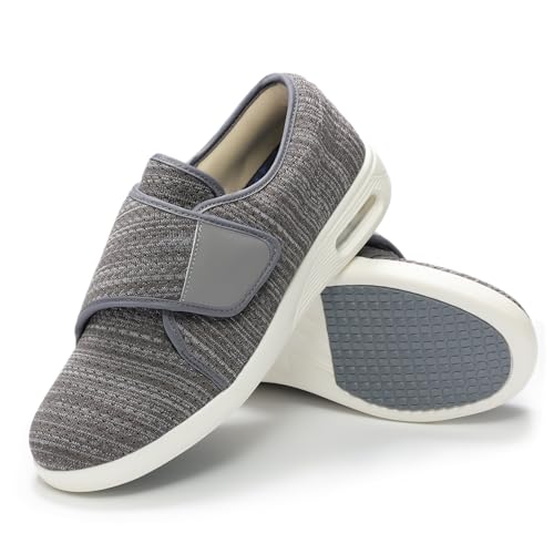 QHBPMGAD Diabetic Shoes for Women, Women's Wide Width Elderly Shoes, Adjustable Hook and Loop Closure Anti-Slip Breathable Lightweight, Swollen Feet Walking Edema Sneakers