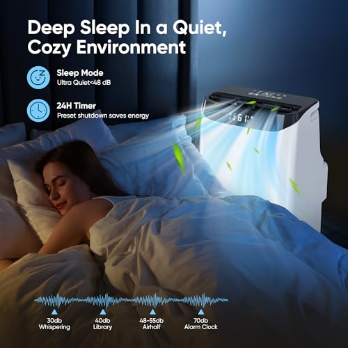 12,000 BTU Portable Air Conditioner Cools Up to 500 Sq.Ft, 3-IN-1 Energy Efficient Portable AC Unit with Remote Control & Installation Kits for Large Room, Campervan, Office, Temporary Space - Image 6