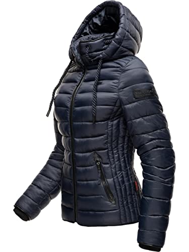 Navahoo Damen leichte Übergangsjacke Steppjacke mit Kapuze Lulana Navy Gr. S
