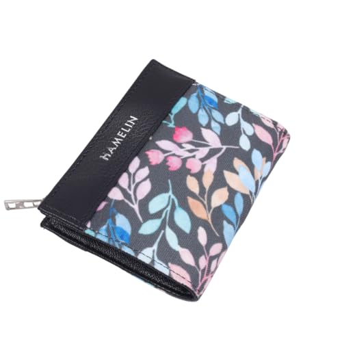 Image of HAMELIN Women's Wallet | Slim Card Holder Wallet for Women Stylish | Small Compact Ladies Purse with Card Holder | Ladies Mini Purse for Women | Pastal Vines
