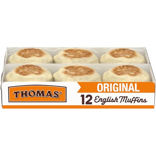 Thomas' Original English Muffins, 12 count, (6 ct each), Plain English Muffins, 26 oz Tray
