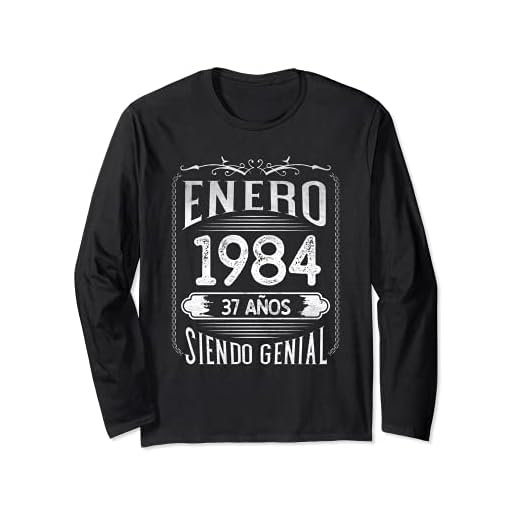 Nacido En Enero 1984 - 37 años Regalo Cumpleaños Hombre Manga Larga