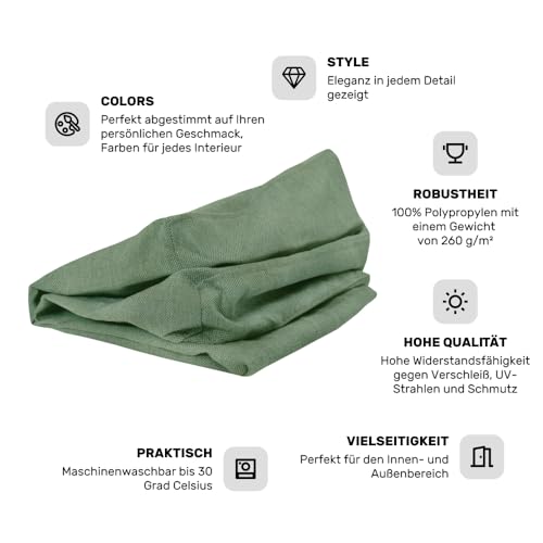 POKAR Bezüge für Palettenkissen Palettenauflagen Palettenmöbel Palettensofa, Sitzkissen 120x80, Grün