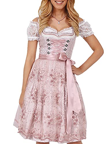 Krüger - Dirndl Nalia (60 cm), Dirndl (46686-33), GröÃŸe:40, Farbe:Rosa