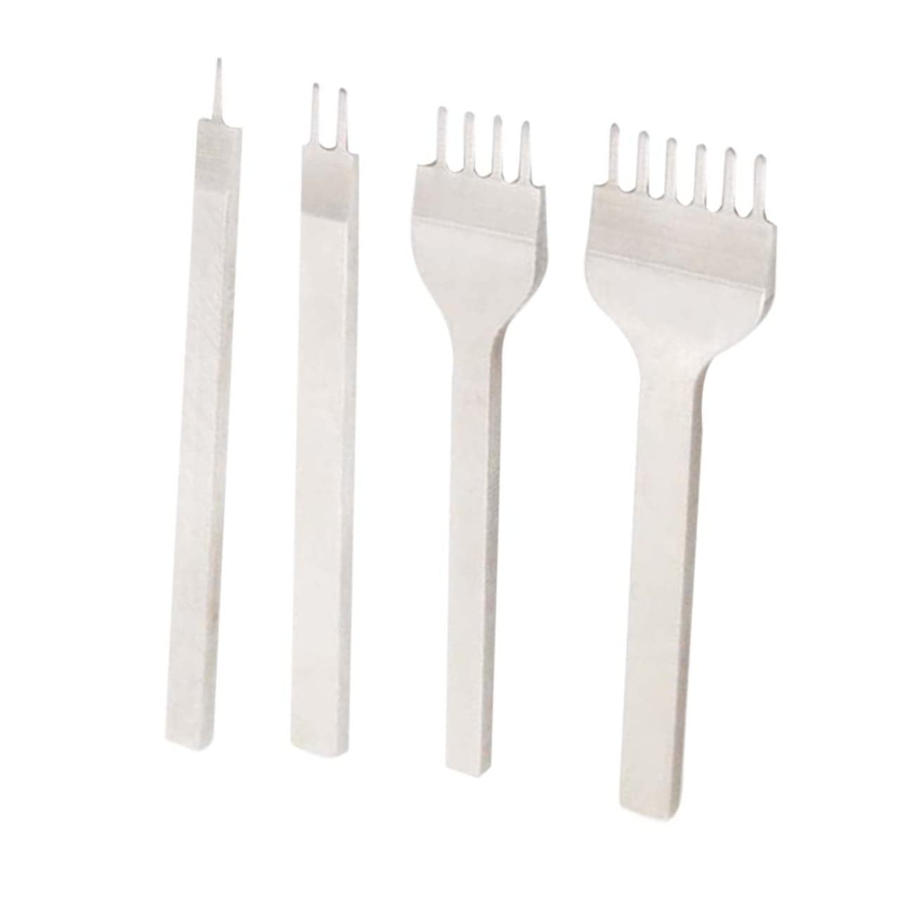 Lurrose 8pcs Prong Diamond Chisel Leather Hole Punch Tool Crafting Includes Prong Options for Easy Leather Stamping and Stitching