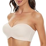 MOONBADI BH Damen mit bügel hellgelb Dame Trägerloser BH Push Up BH Bügel Maximizer Gepolstert Bandeau BH büstenhebe Damen 95G