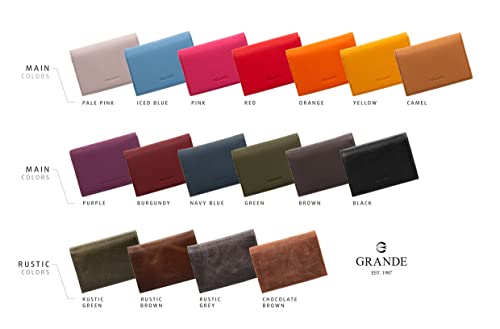 grande 3601 Genuine Leather Card Holder For Women and Men Slim Minimalist Card Case Small Magnetic Wallet (Rustic Green) 6