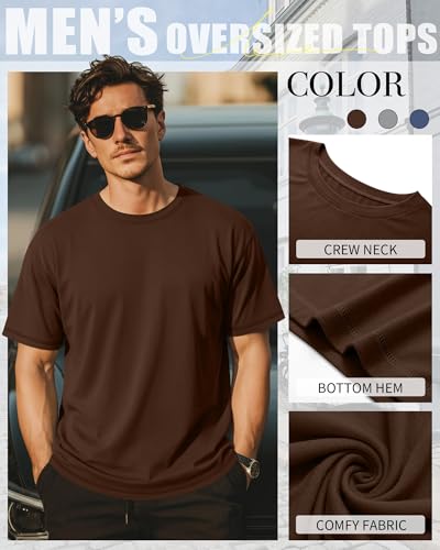 Image of Neer 3 Pack Big and Tall T-Shirts for Men L-7xl Tops | Large Casual Stretch Workout Tees, Short Sleeve Crewneck Oversized Shirts, Classic Summer Outfits, Comfy Basic Loose Clothes
