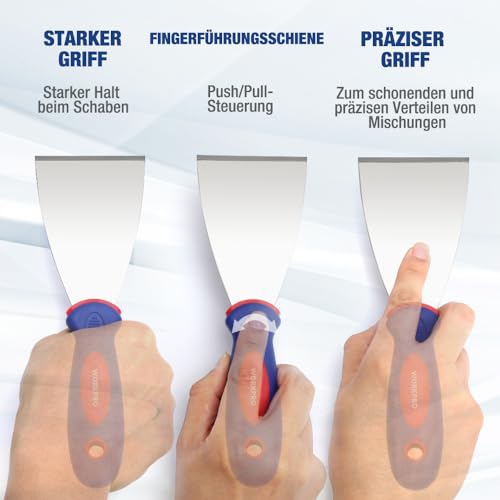 WORKPRO Profi Malerspachtel Spachtel Set 38/76/100/150mm 4-teilig – Ansicht 5